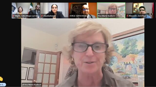 Participantes de una reunión virtual entre el Tribunal de Disciplina Judicial y representantes de la Barra Mexicana de Abogados.