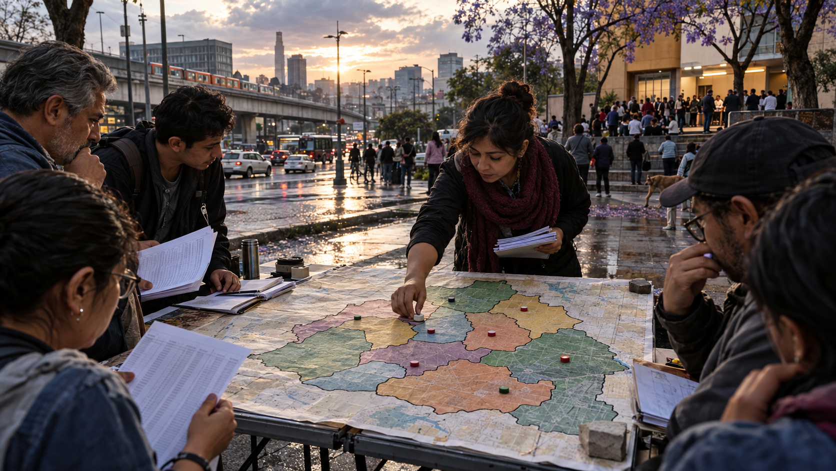 Vecinos revisan el mapa de las 16 alcaldías rumbo a las elecciones de CDMX en 2027